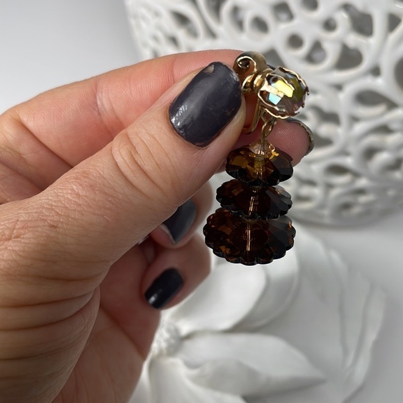 Flying Saucers AB Crystals Glass Disc Earrings - Picture 14 of 16